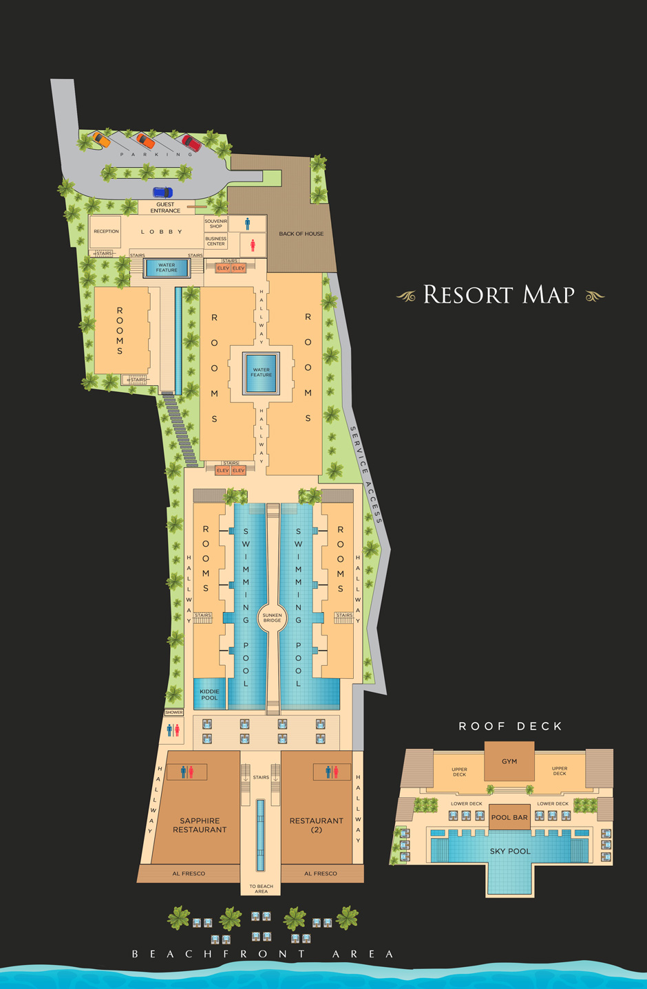 HENANN CRYSTAL SANDS RESORT Resort Maps
